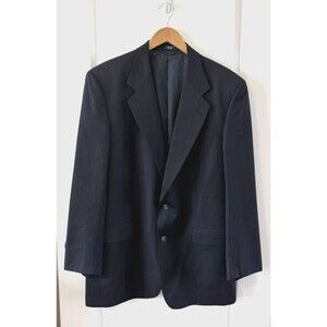 AMHERST & BROCK Vtg Black Striped BLAZER SUIT COAT JACKET Men's 41L